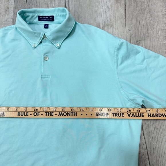 Peter Millar Polo Shirt Mens Medium Blur Crown Crafted Golf Stretch Performance - Picture 5 of 8